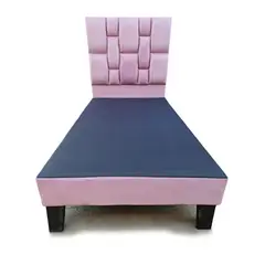 MUEBLES HVM - Base HVM Americana 1 Plazas + Respaldo Rolex Palo Rosa