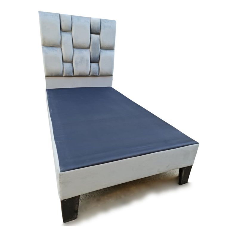Base HVM Americana 1.5 Plazas + Respaldo Rolex Gris
