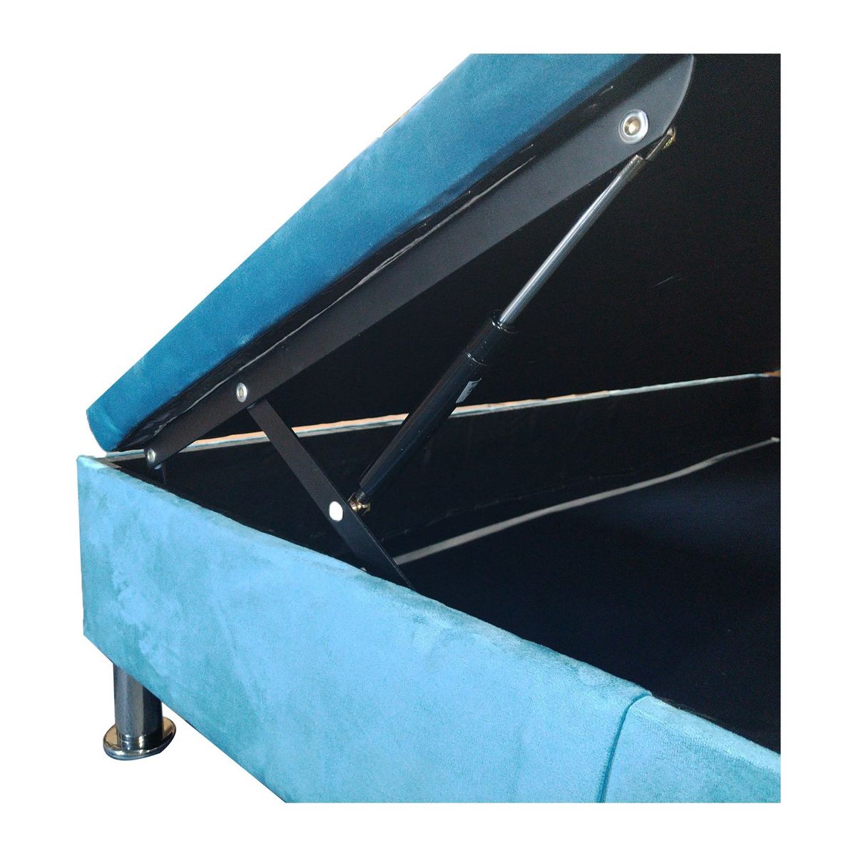 MUEBLES HVM - Base Baul HVM 1.5 P Calipso Felpa Pmetal