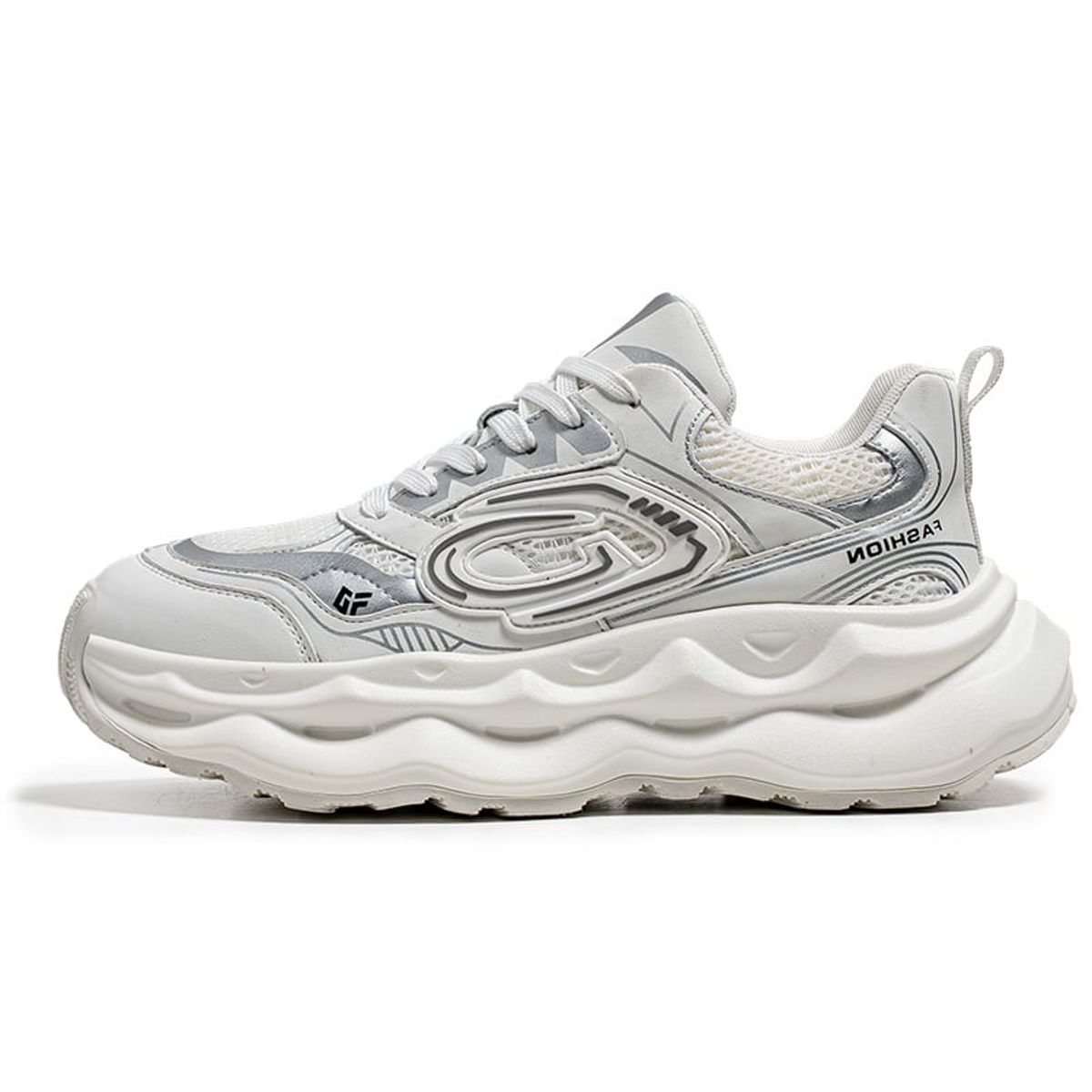 SHANDIAN - Zapatillas Running Plataforma Hombre Blanco