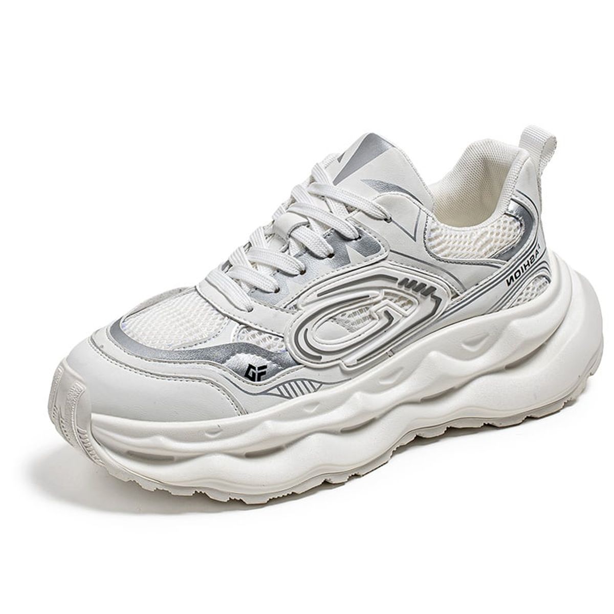 SHANDIAN - Zapatillas Running Plataforma Hombre Blanco