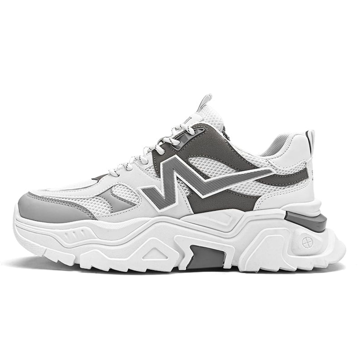 SHANDIAN - Zapatillas Running Plataforma Hombre Blanco