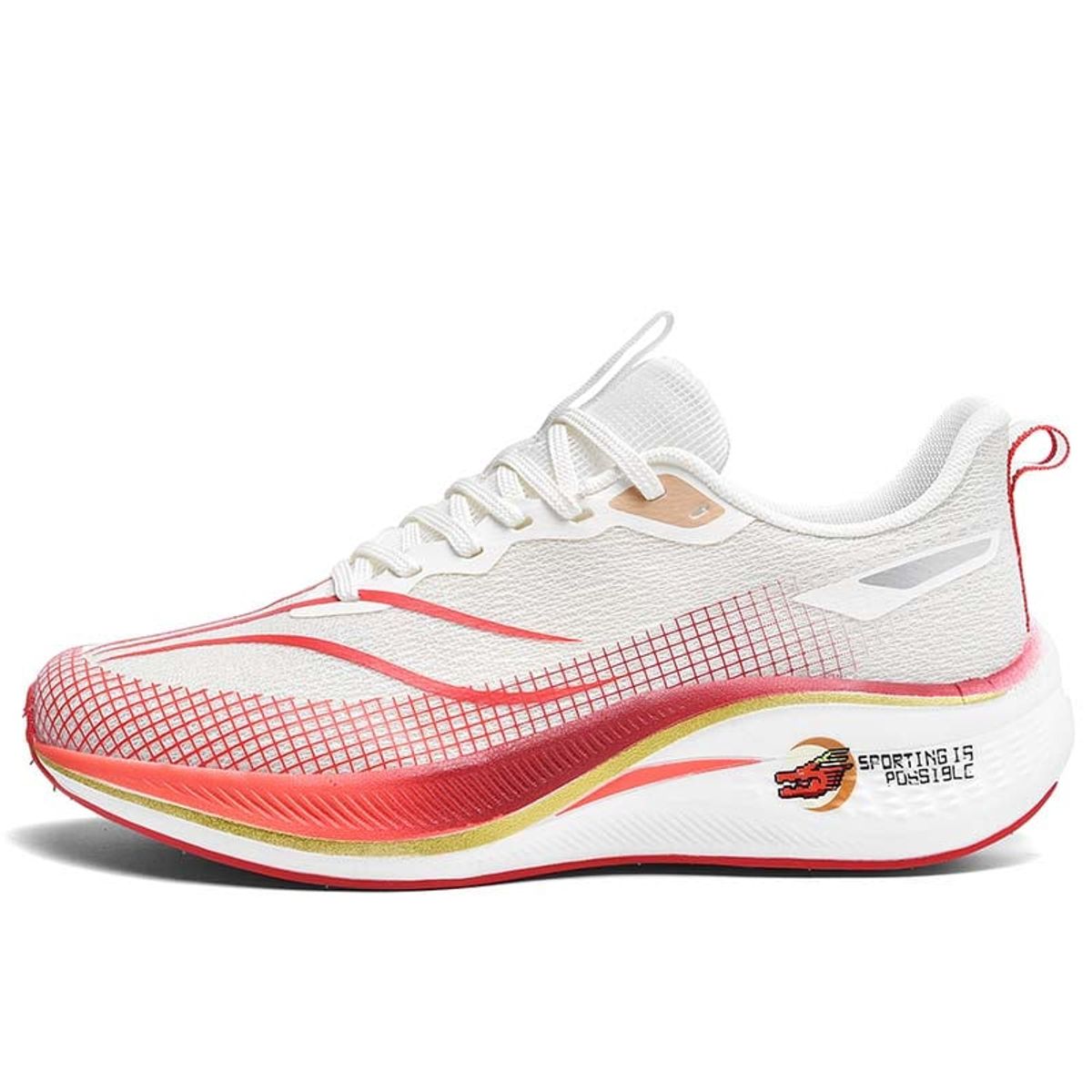 SHANDIAN - Zapatillas Running Hombre Beige