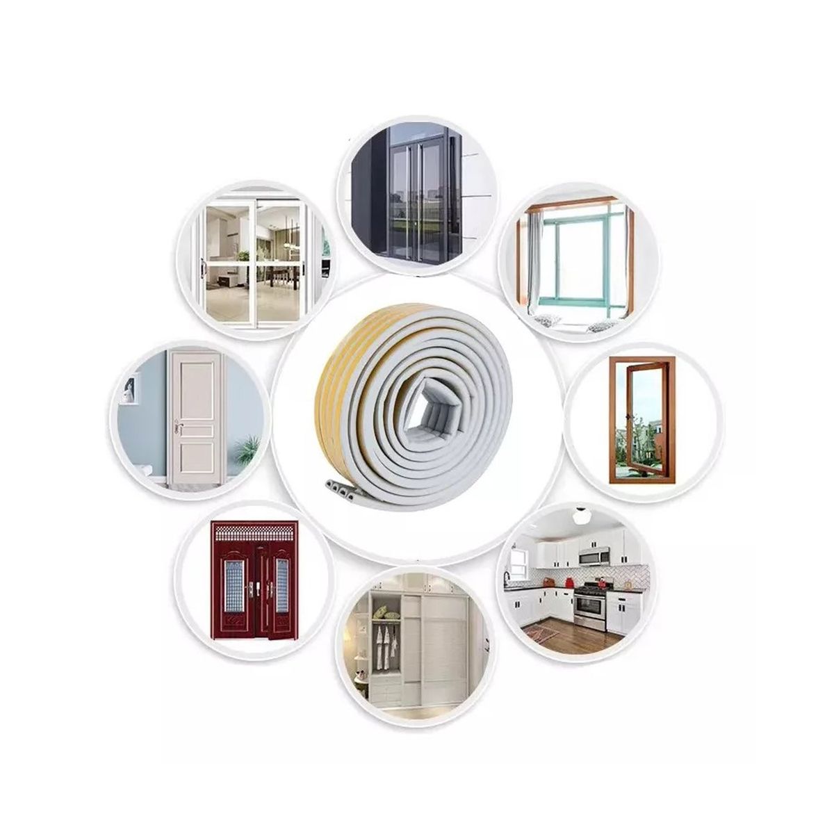 GENERICO - Burlete Cinta 10mts Aislante Térmico Adhesivo Puerta Ventana