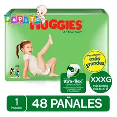 HUGGIES - Pañal Active Sec Talla Xxxg Tamaño Xxxg 48 Uni
