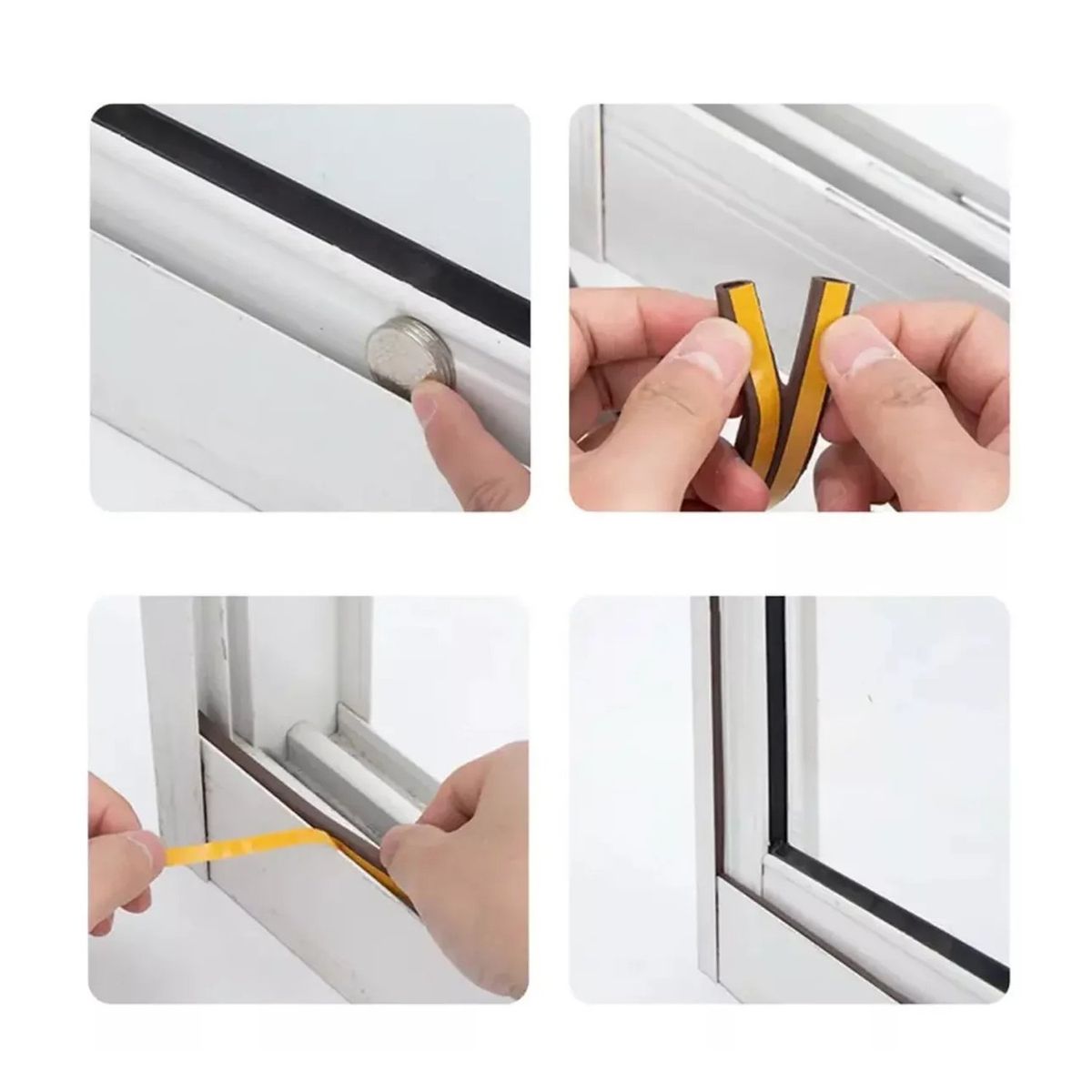 GENERICO - Burlete Cinta 5 Mts Aislante Térmico Adhesivo Puerta Ventana