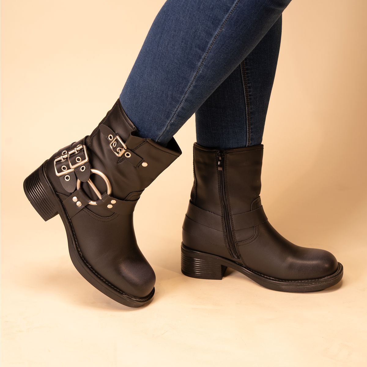 THUNDER BLUE - Botín Mujer Negro Dahia Thunder Blue