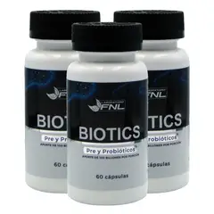 FNL - Biotics Pre Y Probióticos 100Billones 180Cápsulas 3Meses 3Frascos x60