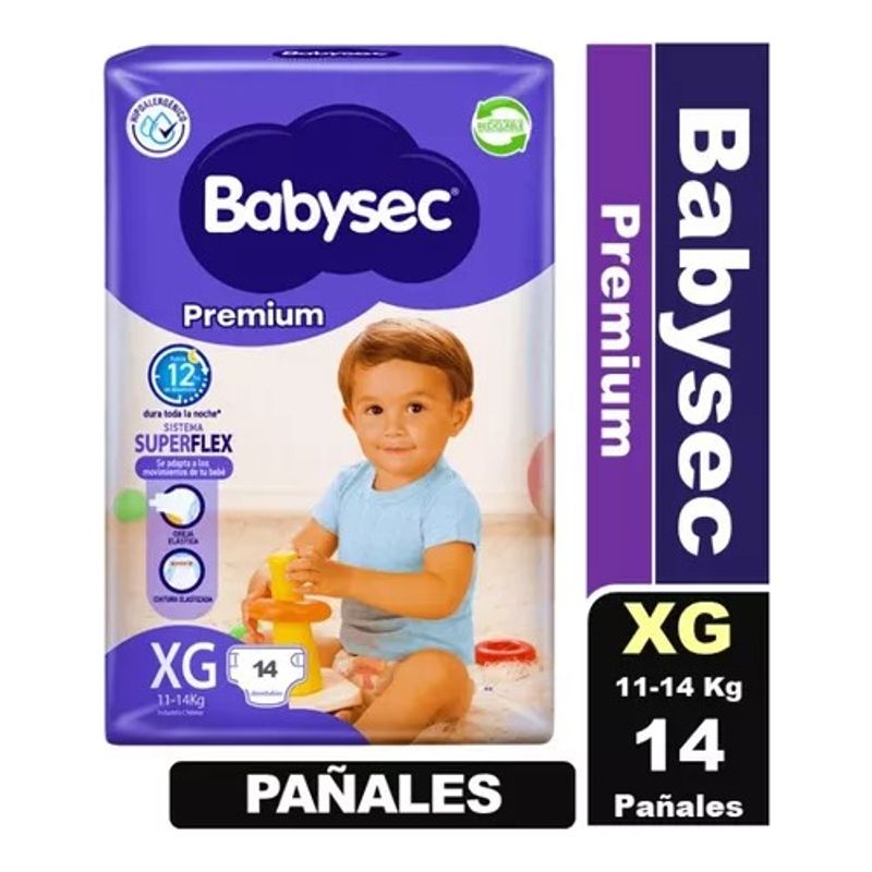 BABYSEC - Pañales Babysec Premium Todas Las Tallas Xg -14 Unidades