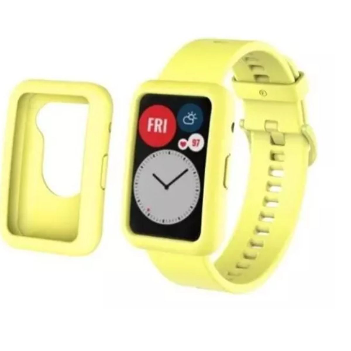 GENERICO - Pack Correa + Funda De Silicona Para Huawei Watch Fit 1-AMARILLO