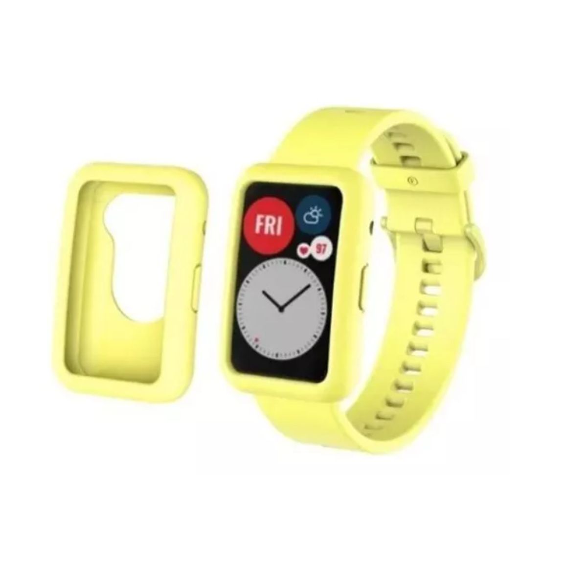 GENERICO - Pack Correa + Funda De Silicona Para Huawei Watch Fit 1-AMARILLO