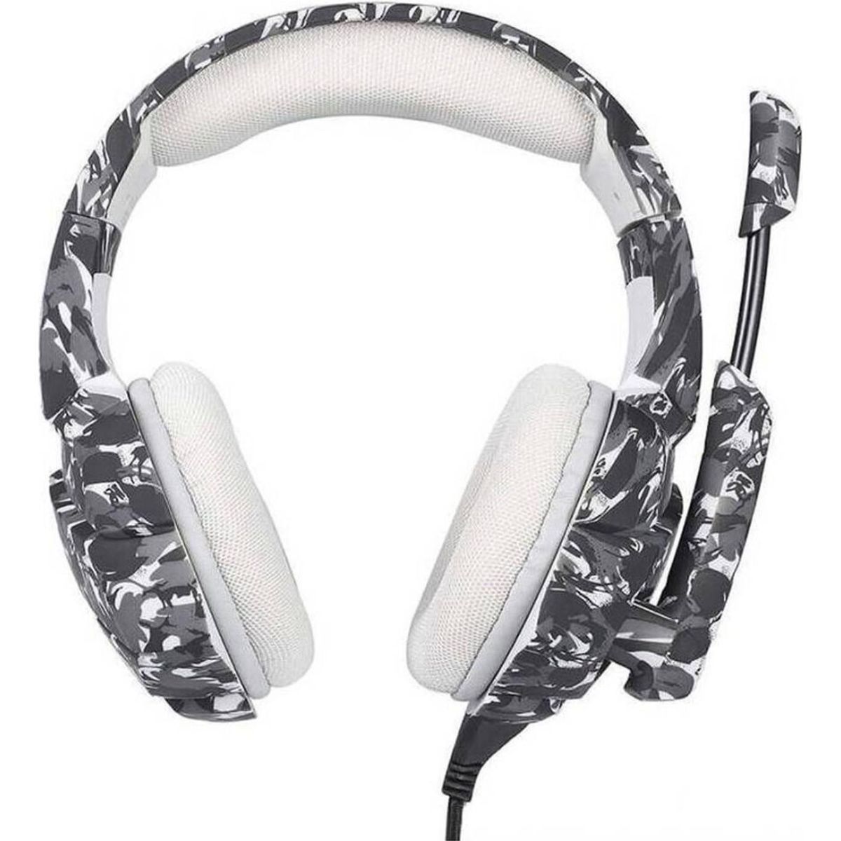 IMPORTCLICK - Audífonos Gamer Alámbrico Camuflaje Blanco