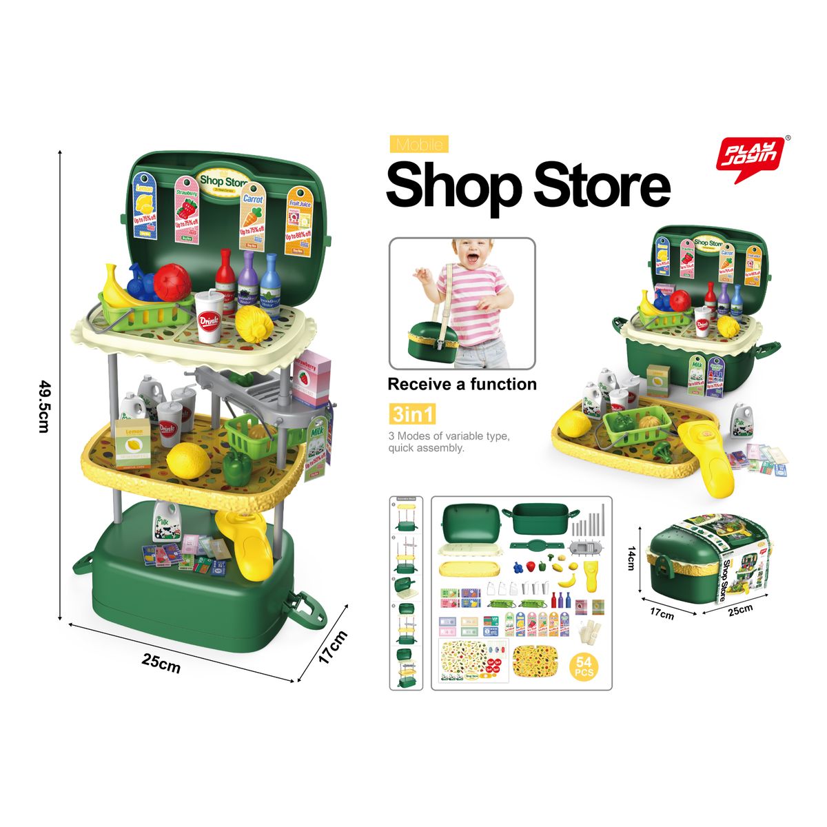 GENERICO - Maleta de Supermercado 3 en 1