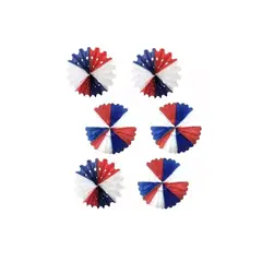 GENERICO - Set 6 Adornos Redondo Tricolor Chile Fiestas Patrias