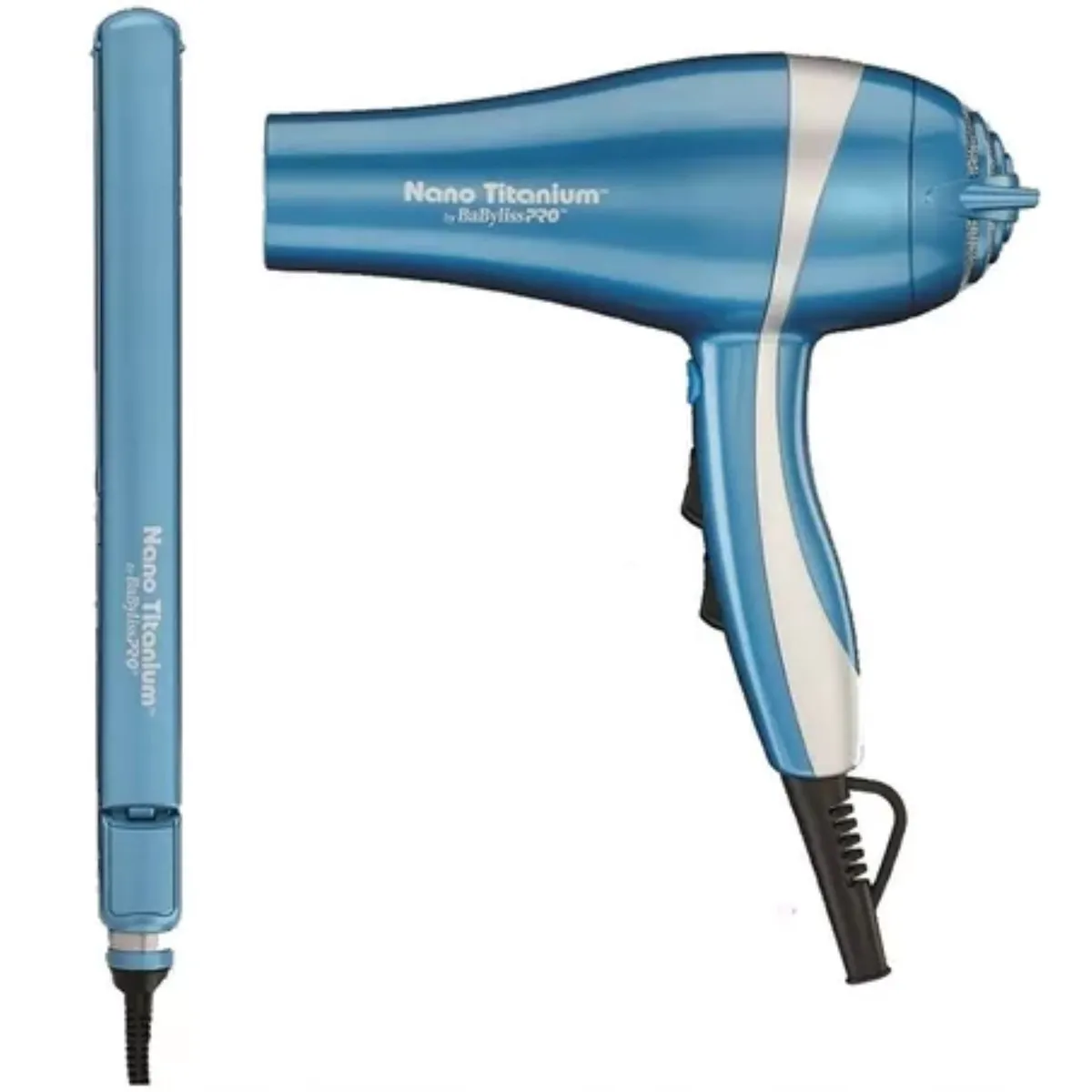 BABYLISS PRO - Kit BabylissPro Plancha UltraDelgada y Secador Ionic Celeste 2UN