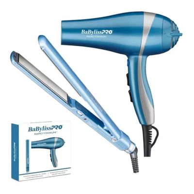 Imagen 2 del producto Kit BabylissPro Plancha UltraDelgada y Secador Ionic Celeste 2UN
