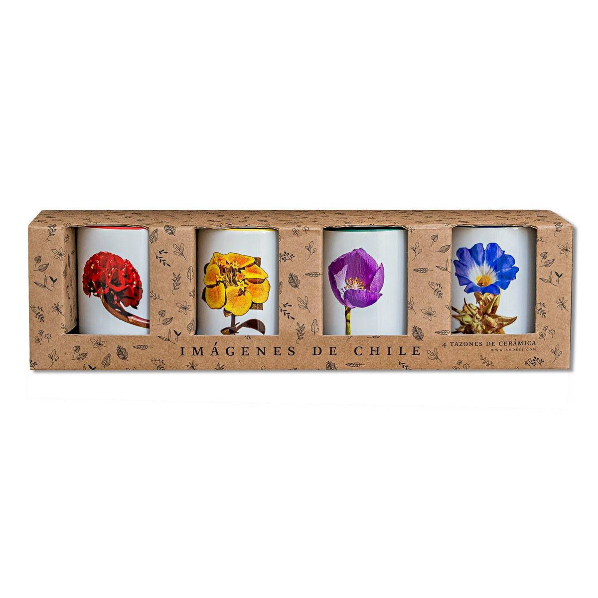 ANDES1 - Set de 4 Tazones Flores del Desierto de Atacama N°2