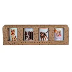 ANDES1 - Set de 4 Tazones Perros Típicos Chilenos N°1