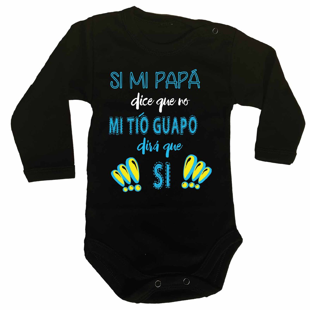 GENERICO - PILUCHOS  BODY DE BEBE MI TÍO GUAPO DIRA SI