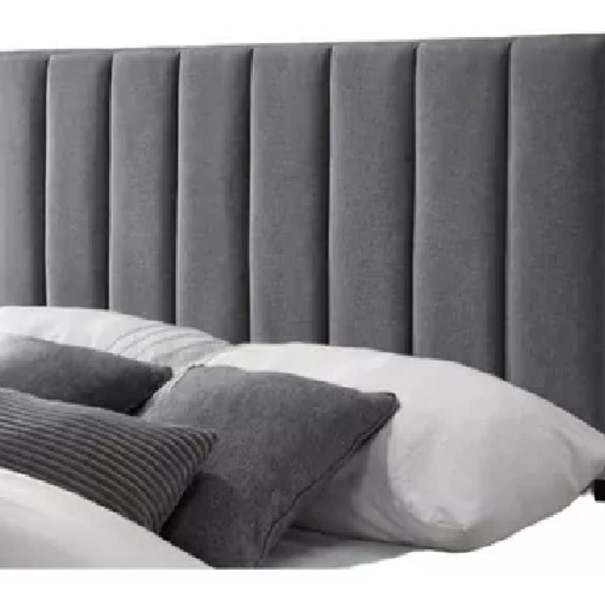GENERICO - Respaldo TUBULAR  LINO GRIS OSCURO king
