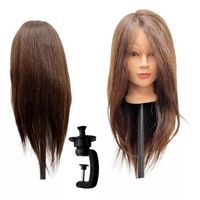 Cabeza Técnica Peluquería Cabello 80%Natural + 20%Sintético + Soporte