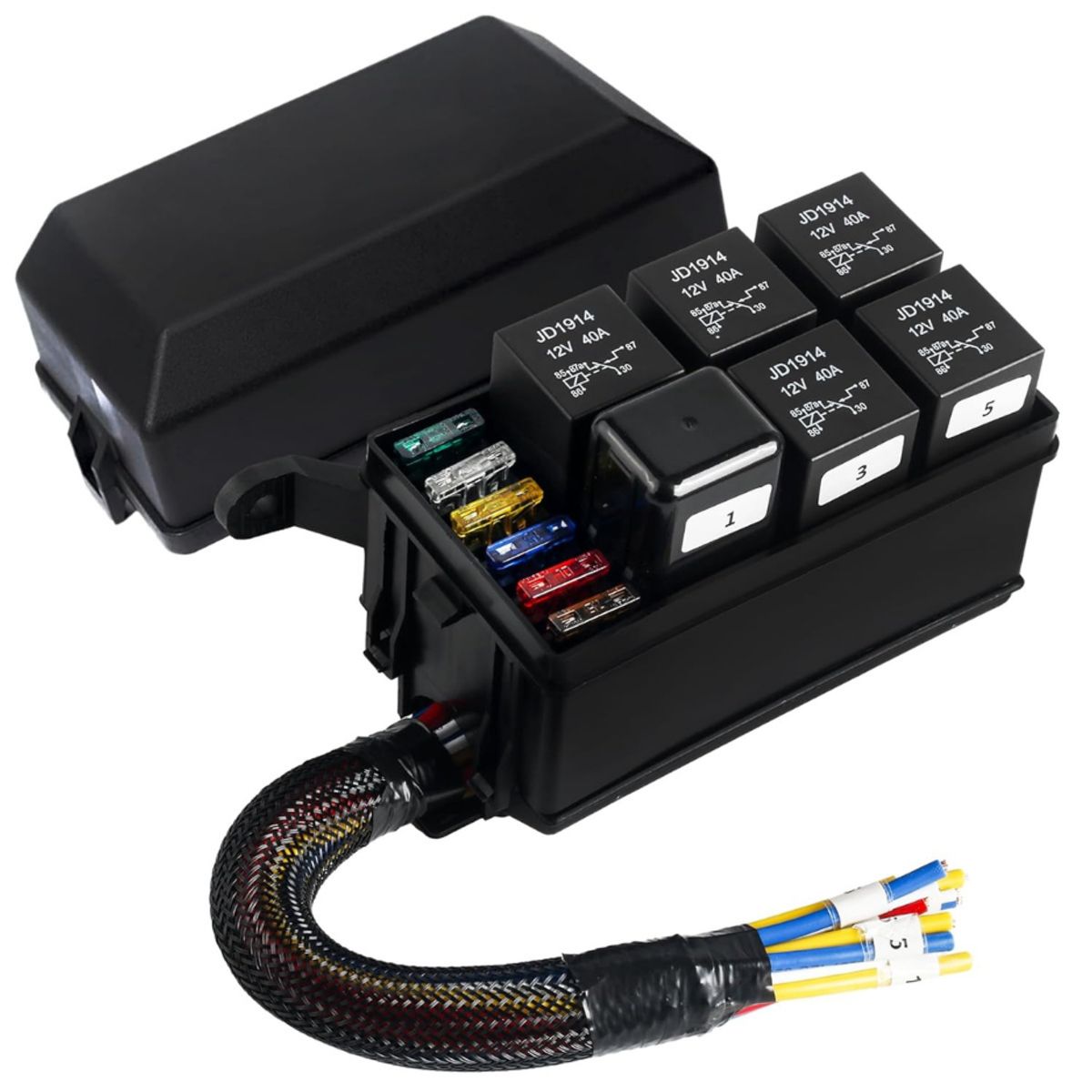 GENERICO - Caja De Fusibles Porta Fusible Y Relay Universal 12v