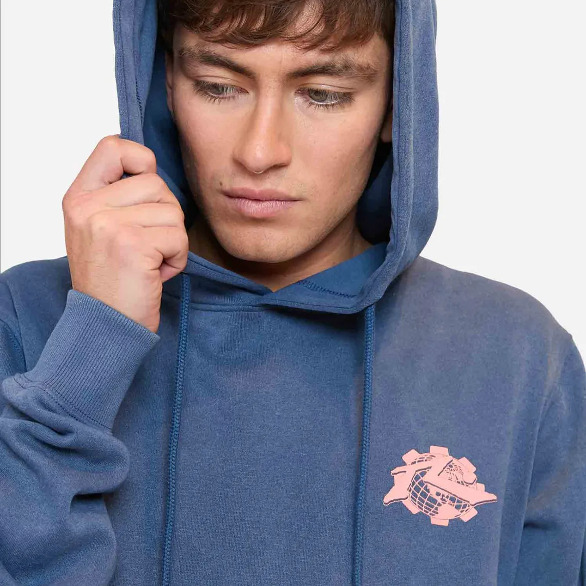 RUSTY - Poleron Word Wide Azul Hombre Rusty