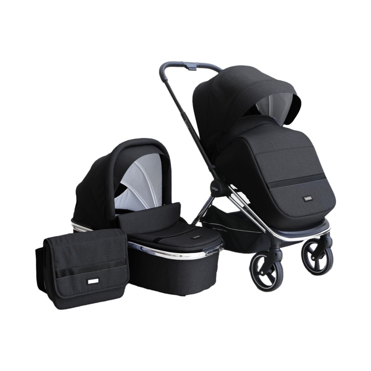 BABYMINE - Coche Plegado Compacto Indigo Negro