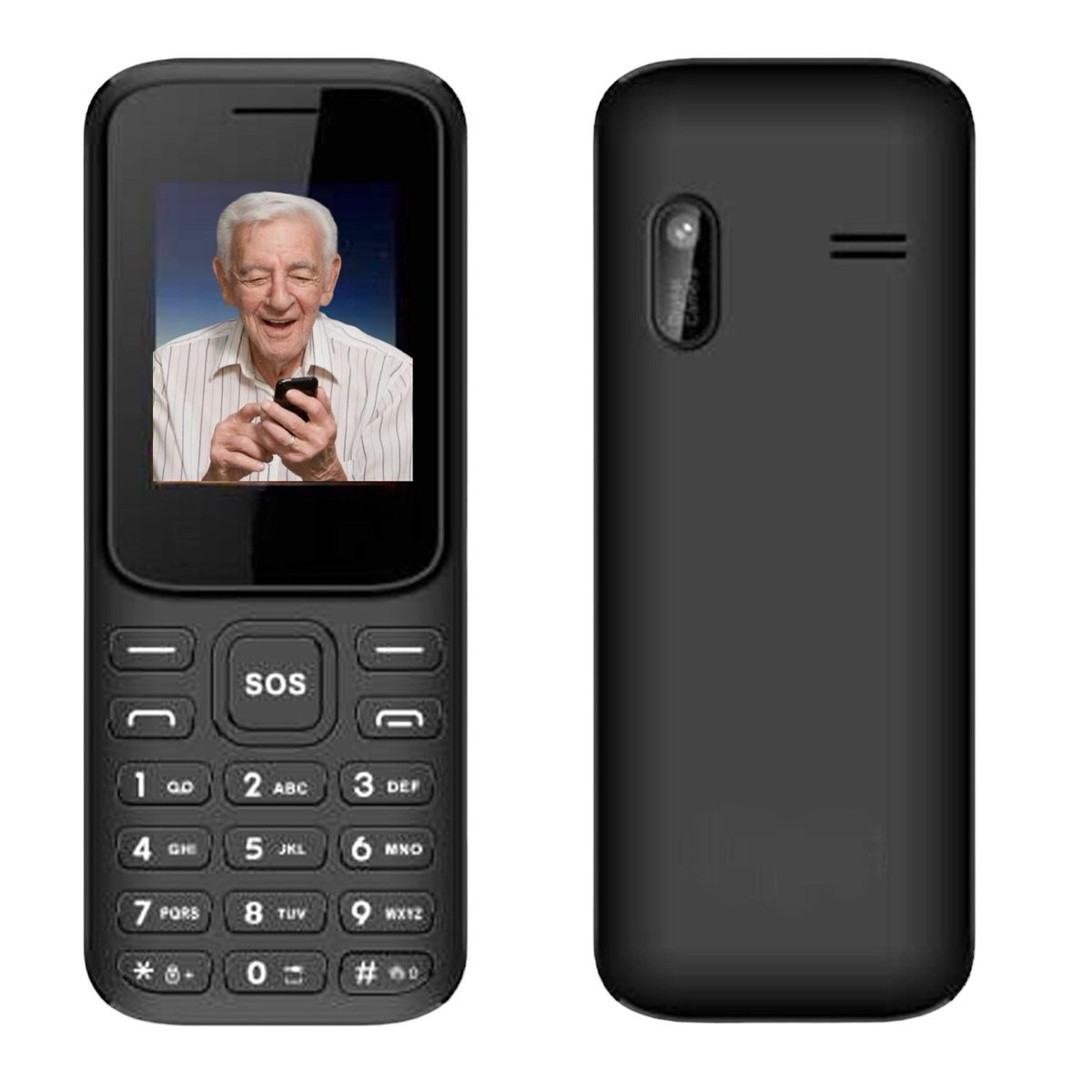 GENERICO - Celular Senior Adulto Mayor 3G  SOS Negro