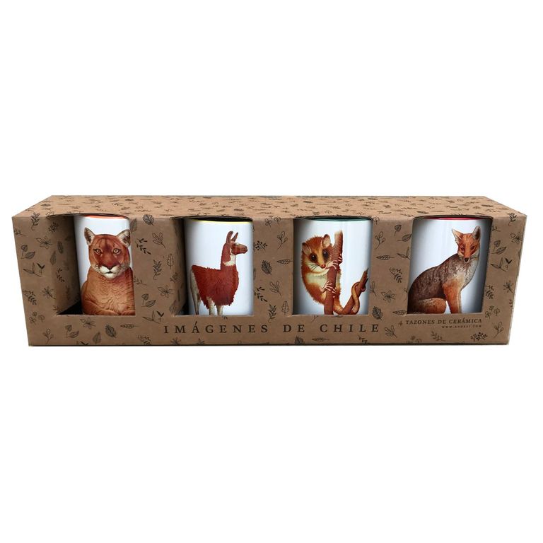 Set de 4 Tazones Fauna Chilena N1