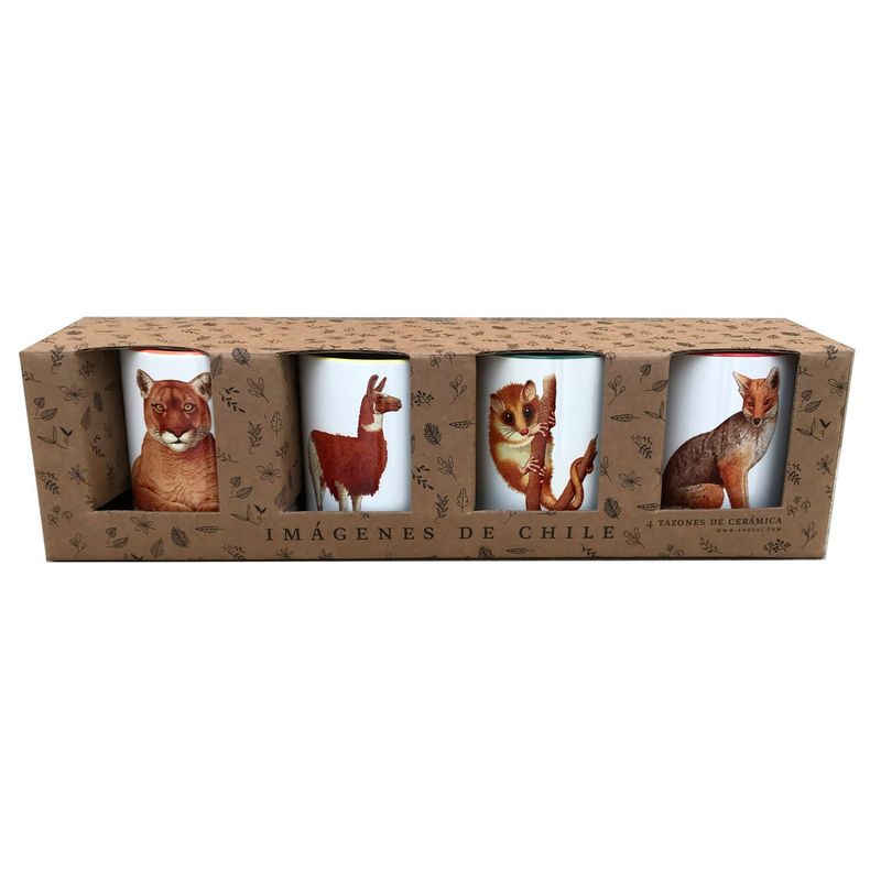 ANDES1 - Set de 4 Tazones Fauna Chilena N°1