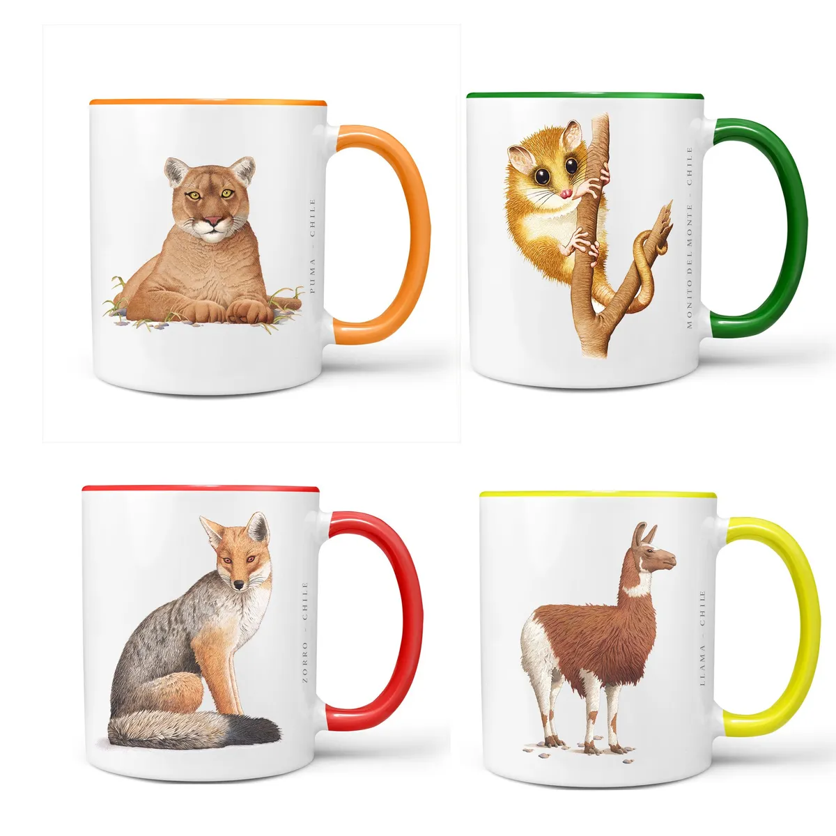ANDES1 - Set de 4 Tazones Fauna Chilena N°1