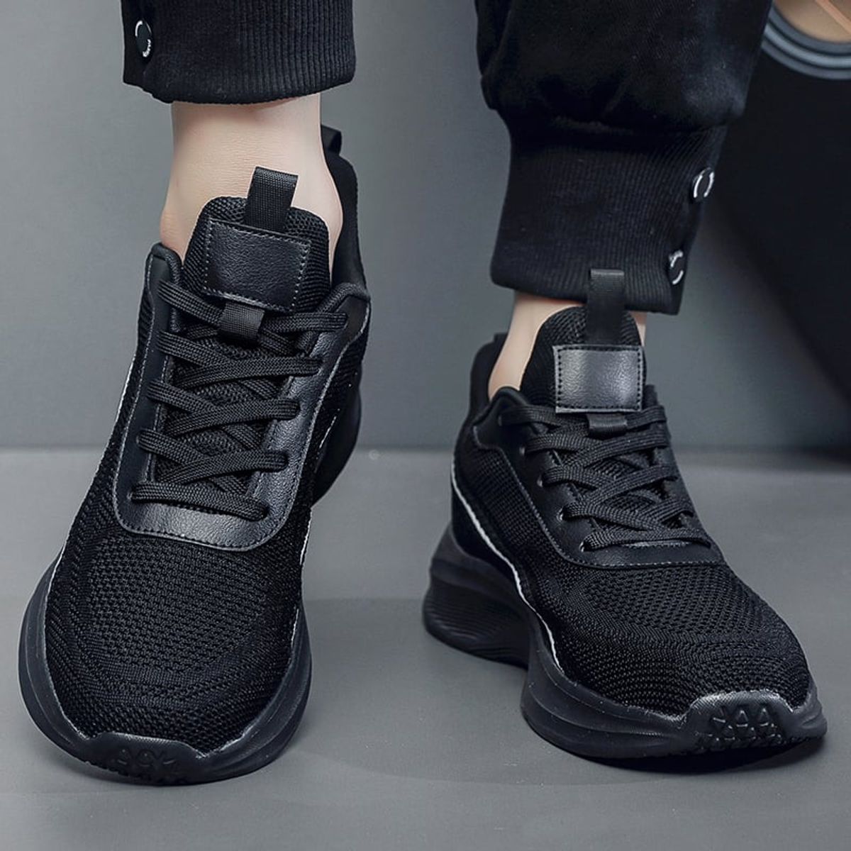 SHANDIAN - Zapatillas Running Hombre Negro
