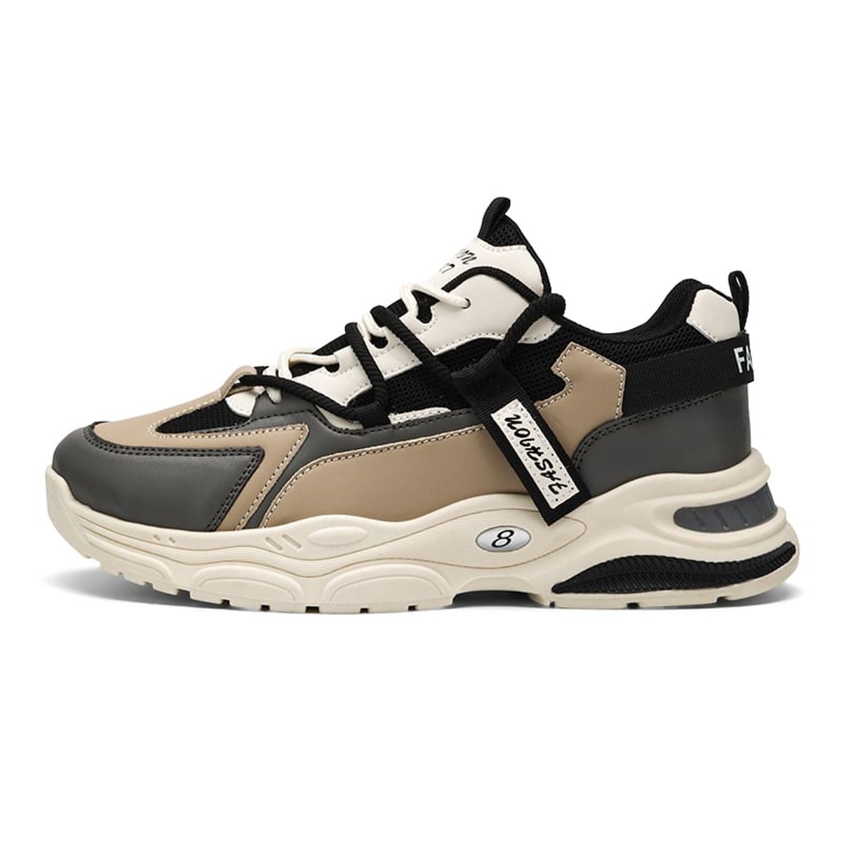 SHANDIAN - Zapatillas Running Plataforma Hombre Negro
