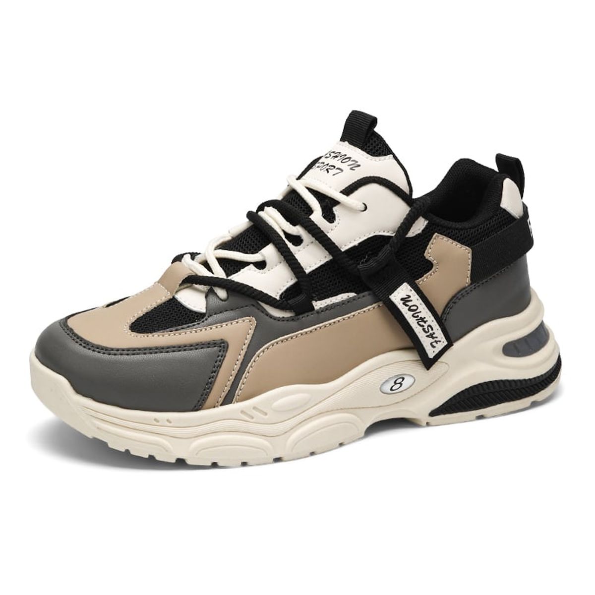 SHANDIAN - Zapatillas Running Plataforma Hombre Negro