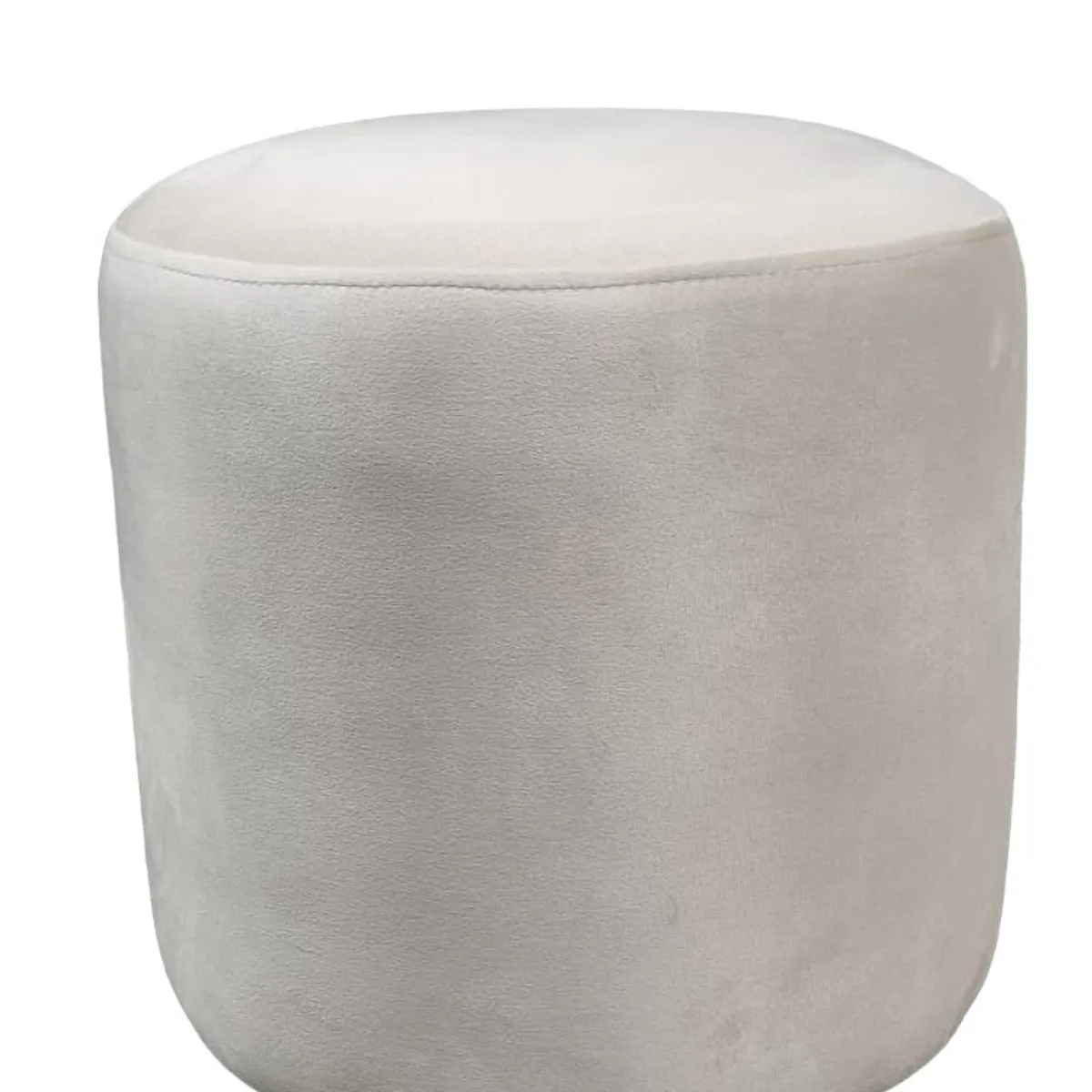 DISEÑOS VALESTRINI - POUF REDONDO FELPA CRUDO