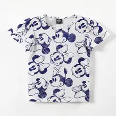 DISNEY - Polera Manga Corta Niña Caras Minnie Blanco
