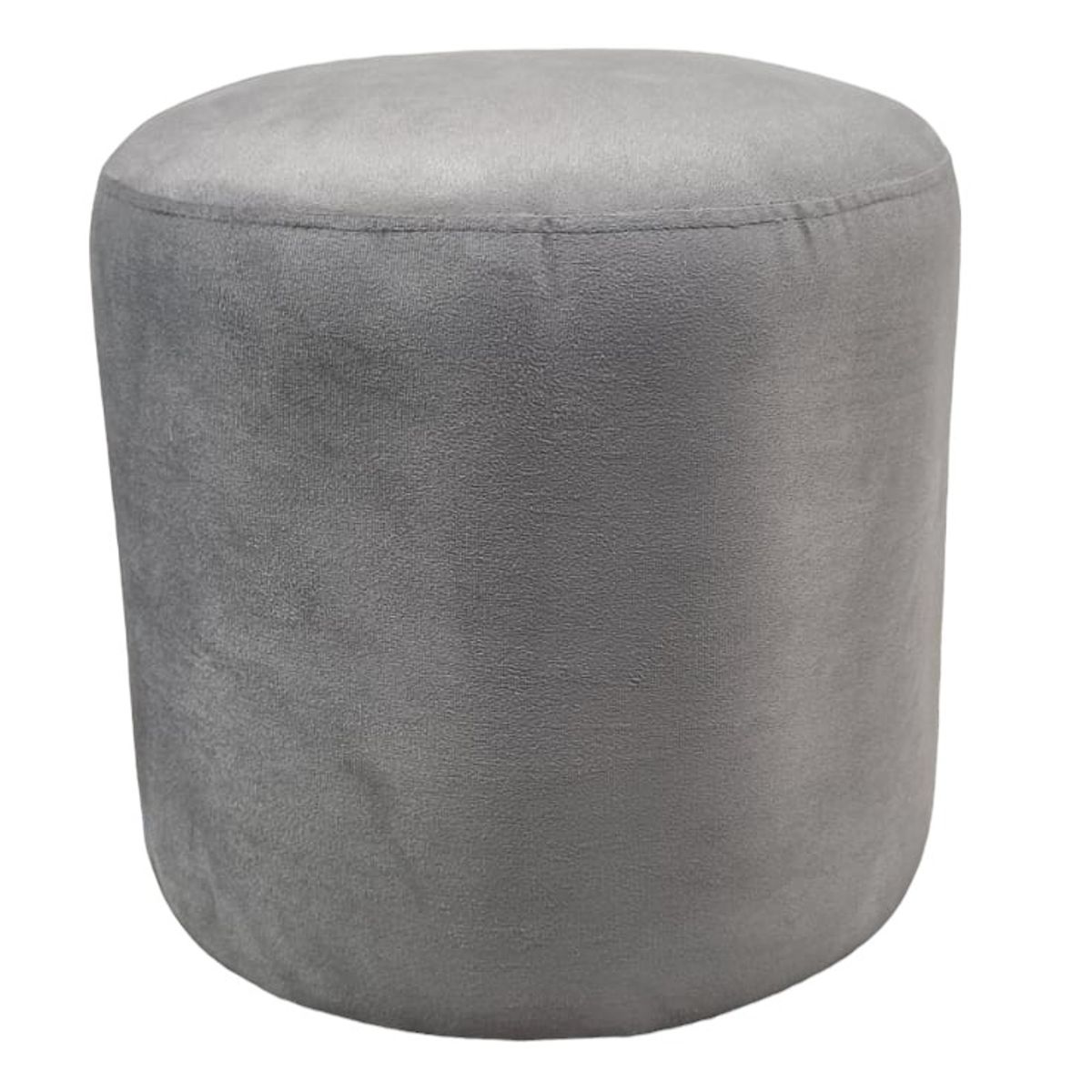 DISEÑOS VALESTRINI - POUF REDONDO FELPA GRIS