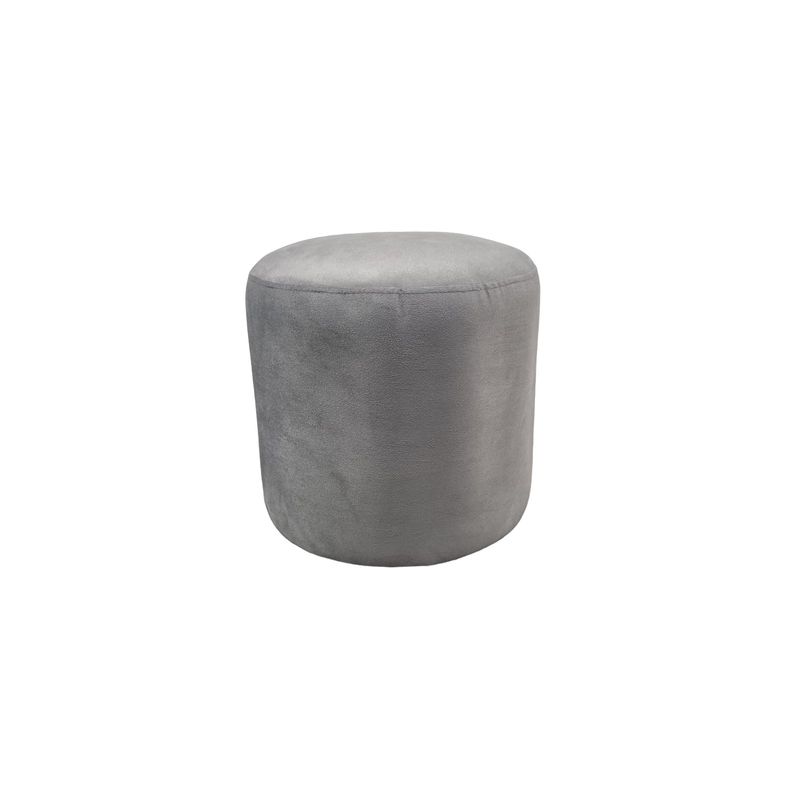 DISEÑOS VALESTRINI - POUF REDONDO FELPA GRIS