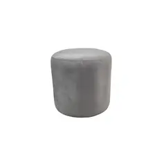 DISEÑOS VALESTRINI - POUF REDONDO FELPA GRIS