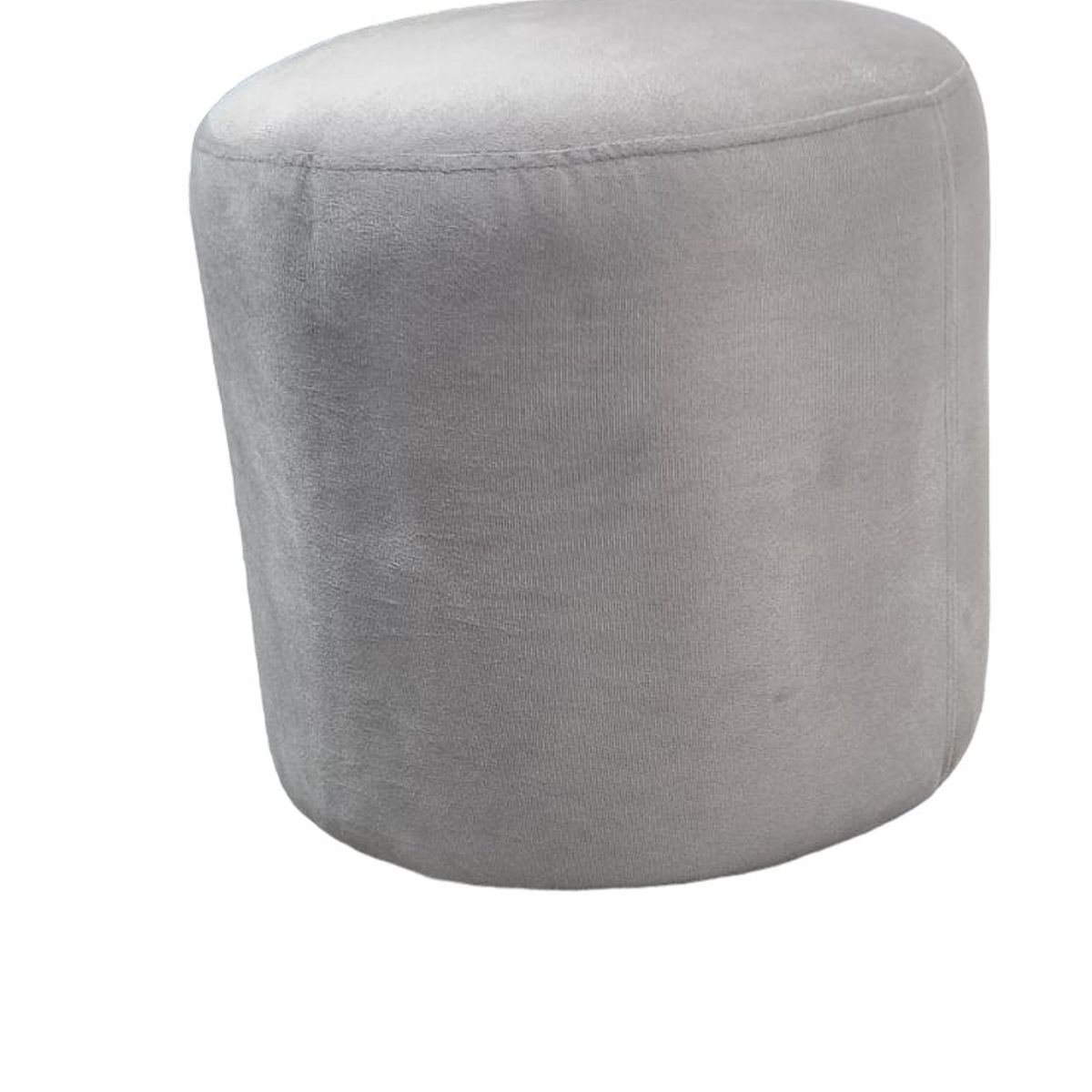 DISEÑOS VALESTRINI - POUF REDONDO FELPA GRIS