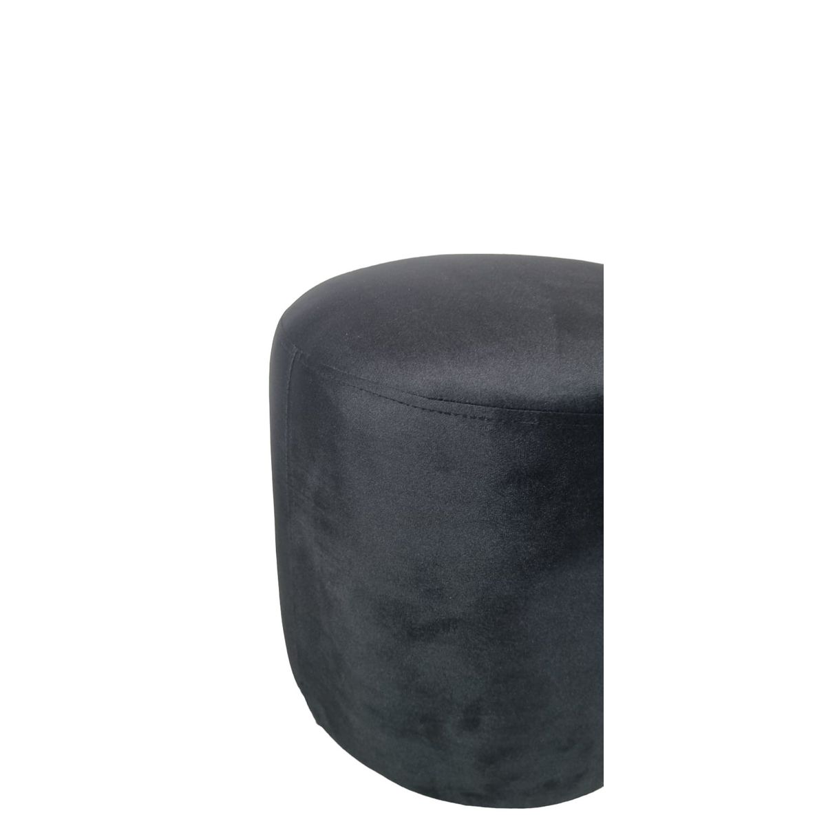 DISEÑOS VALESTRINI - POUF REDONDO FELPA NEGRA