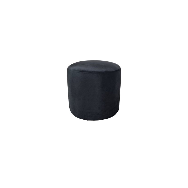 DISEÑOS VALESTRINI - POUF REDONDO FELPA NEGRA
