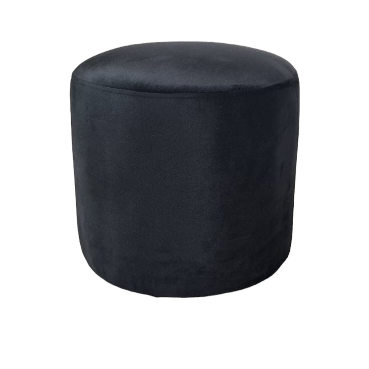 DISEÑOS VALESTRINI - POUF REDONDO FELPA NEGRA