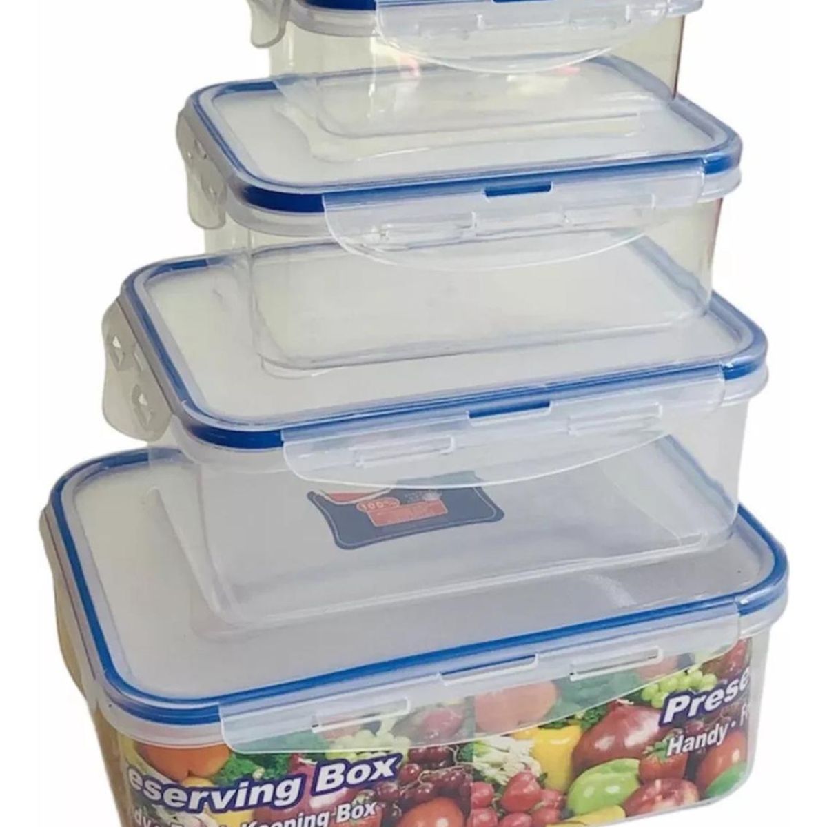 IMPORTCLICK - Set 4 Tupper Herméticos Alimentos Plástico Rojo IMPORTCLICK