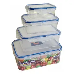 IMPORTCLICK - Set 4 Tupper Herméticos Alimentos Plástico Rojo