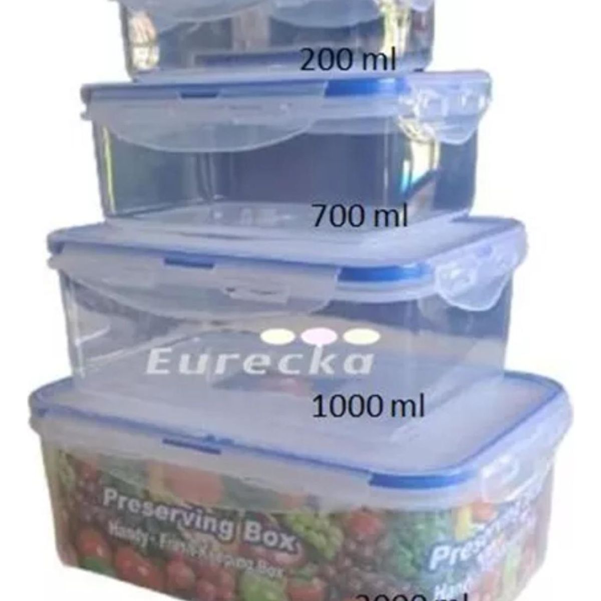 IMPORTCLICK - Set 4 Tupper Herméticos Alimentos Plástico Rojo IMPORTCLICK