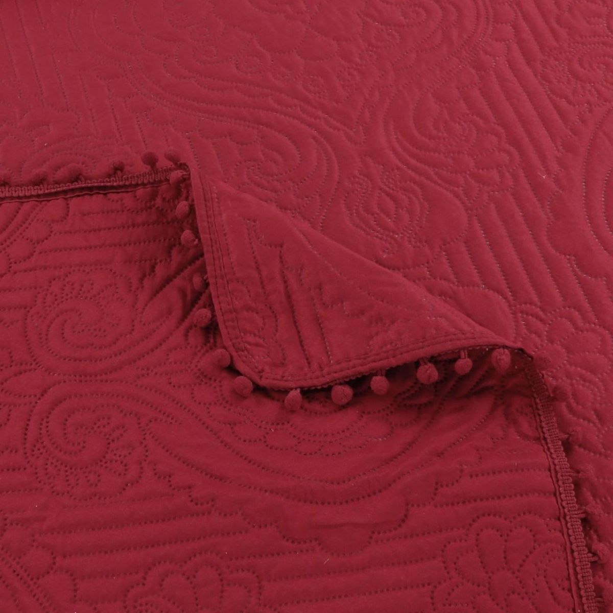 GENERICO - Cubrecama Quilt De Verano 2.5 Plazas Pompones - Terracota - King