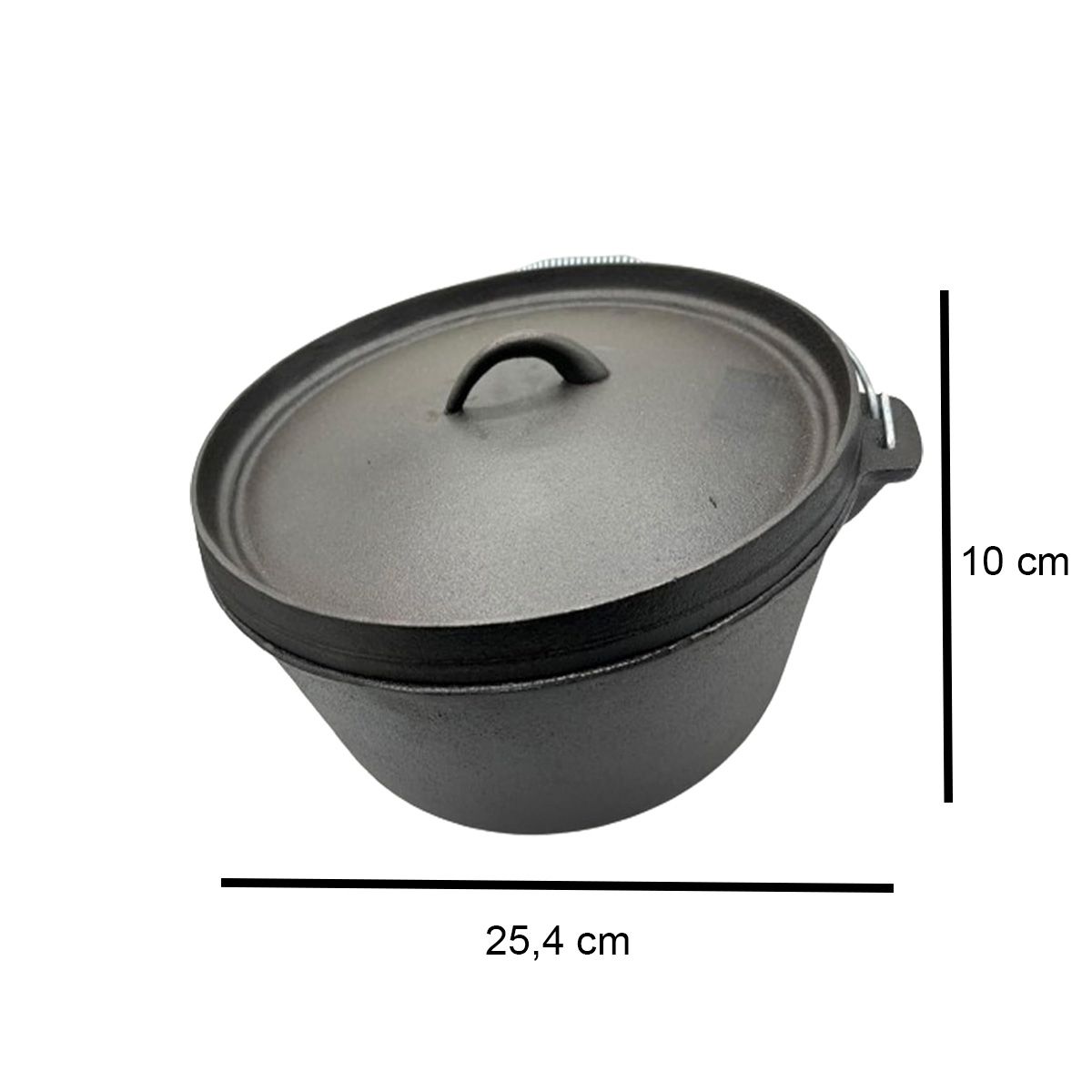 GENERICO - Olla hierro fundido con tapa 25.4x10cm