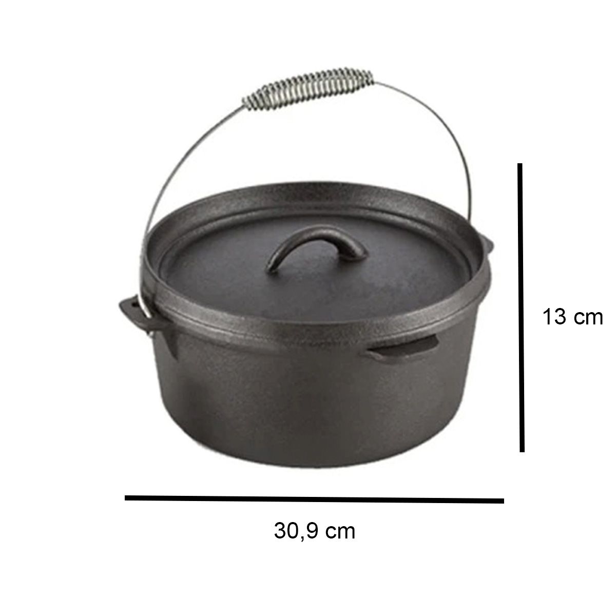 GENERICO - Olla hierro fundido con tapa 30.9x13cm